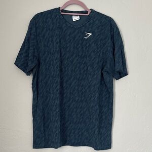 Gymshark Men's Patterned Navy Tee